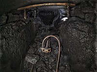 Air drill in a working at Ayle Colliery.