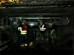 Sharing a joke at Ayle Colliery.