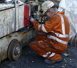 Repairing a Clayton loco at Ayle Colliery.