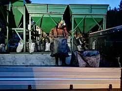 Delivering coal after a shift underground.