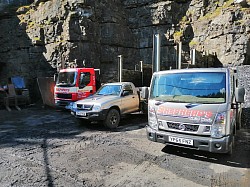 Vehicles at Ayle Colliery.